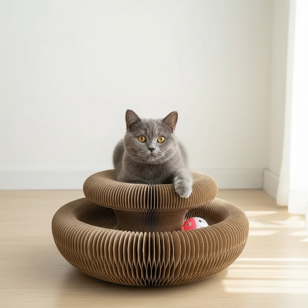Foldable Accordion Cardboard Cat Scratcher
